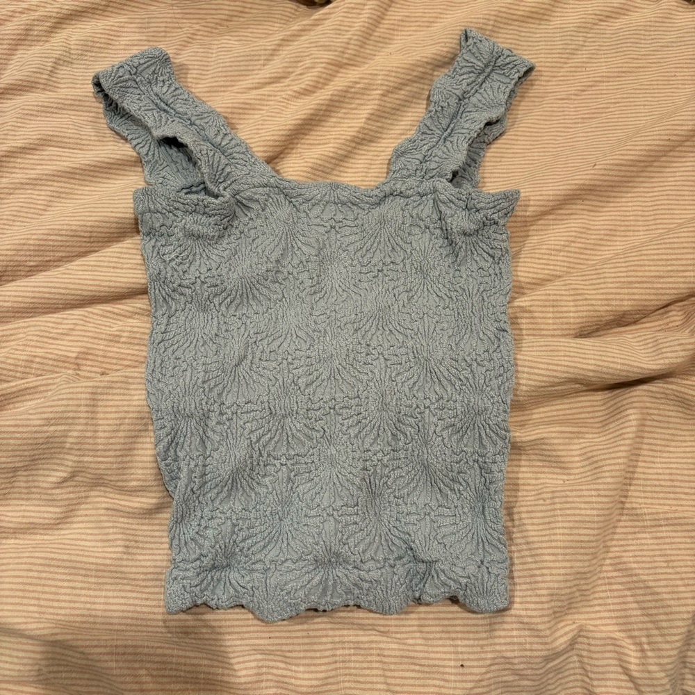 free people blue tank top